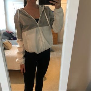 White and Gray Windbreaker